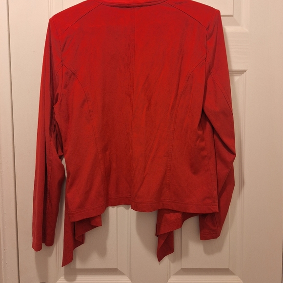 🖤 2 for 25$  Faux suede Red Blazer cascade front - Picture 2 of 4